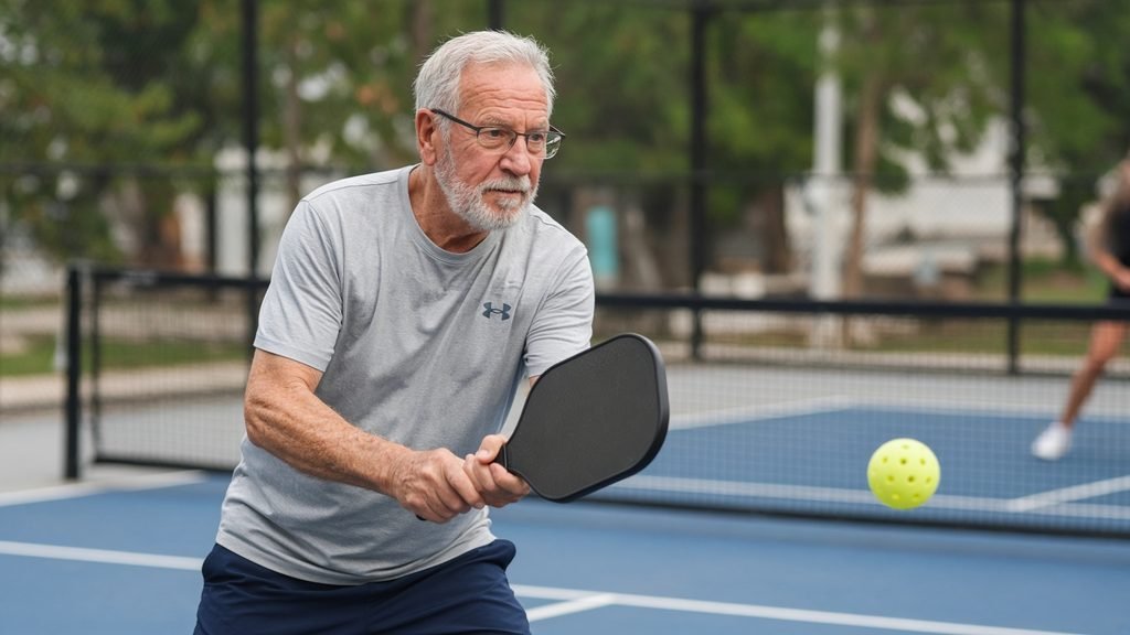Person playing pickleball as a workout — the sport delivers a legitimate cardio and fitness session